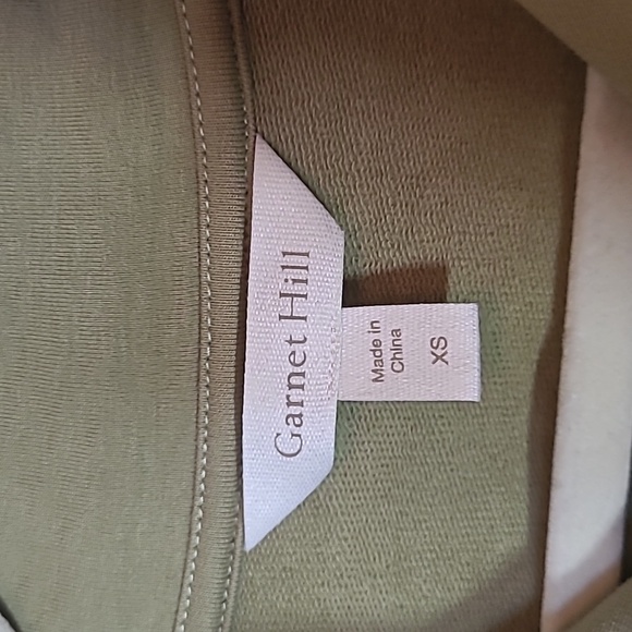 Garnet Hill Sage Green 1/4 Zip French Terry Comfort Dress XS Pockets - Picture 3 of 7